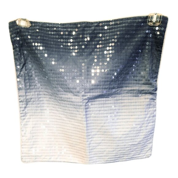 Pottery Barn Teen Ombre Navy Sequin Pillow Cover 18x18.5 Inches Cotton Blend - Picture 1 of 8